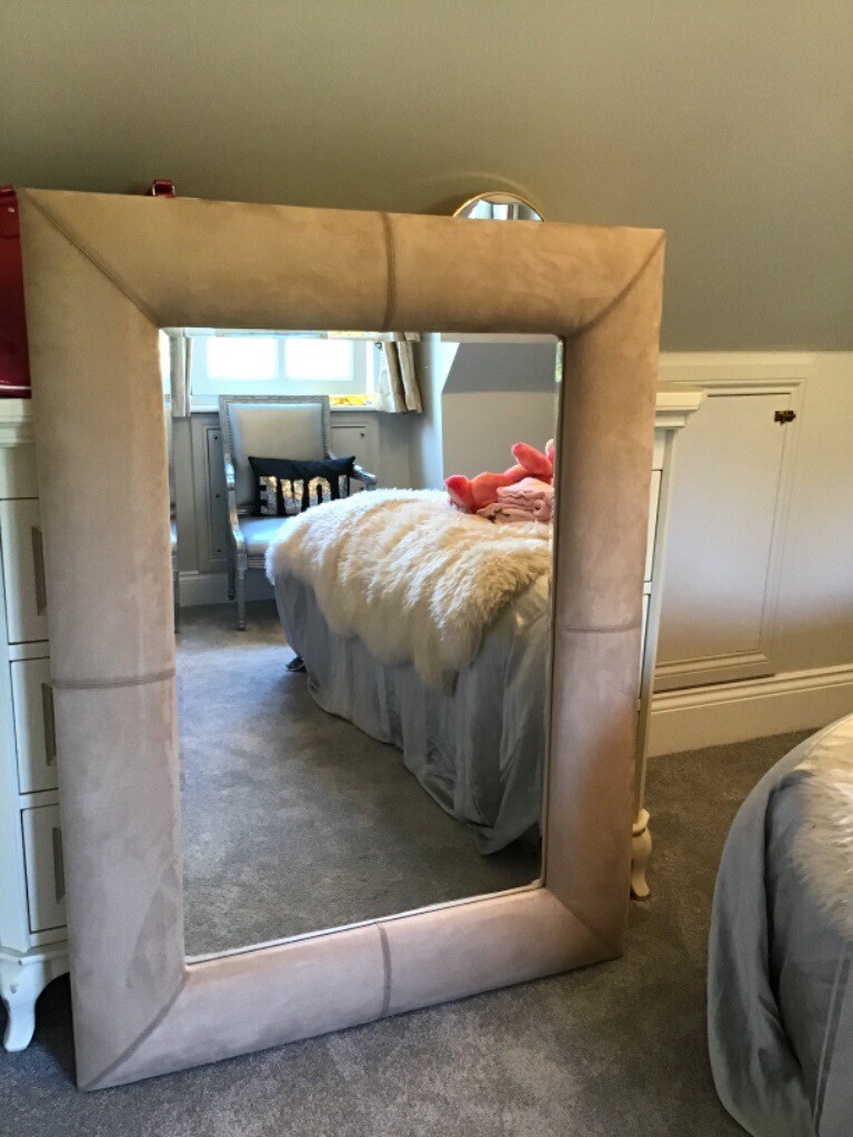 Suede fabric frame large mirror in Duffield, Derbyshire Gumtree