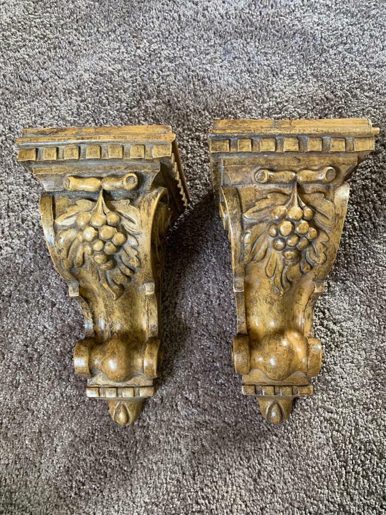 Stunning Pair of antique Decorative Ornate Wall Corbel Brackets. in