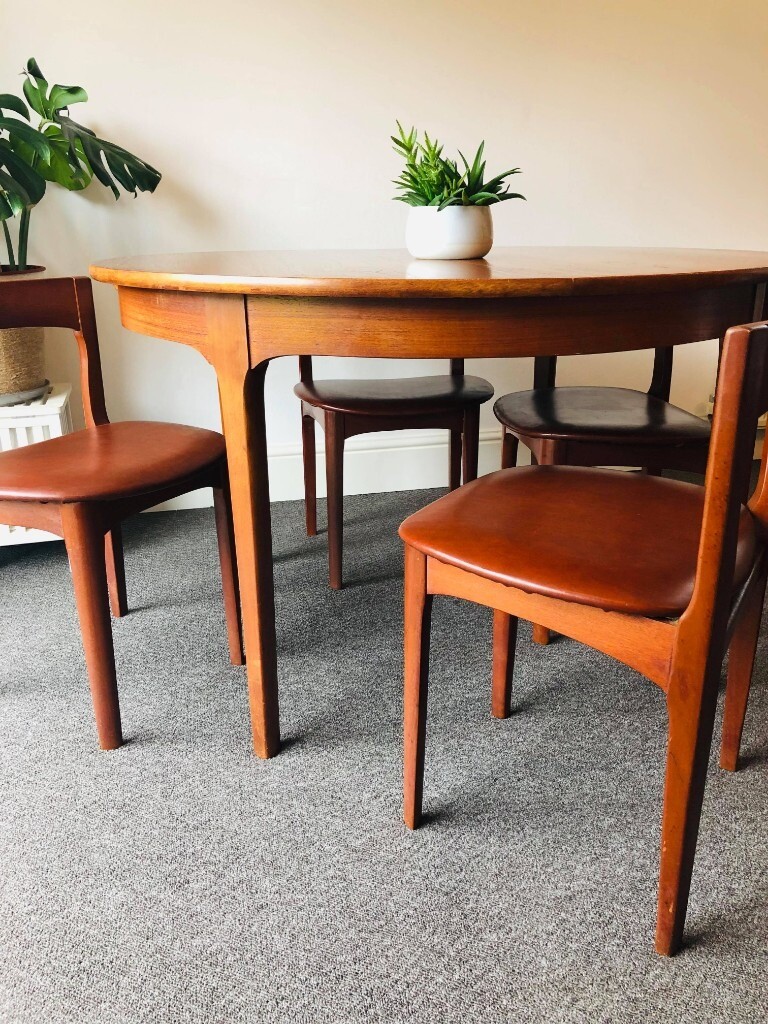 Vintage Retro Dining Table And Four Chairs By Nathan In