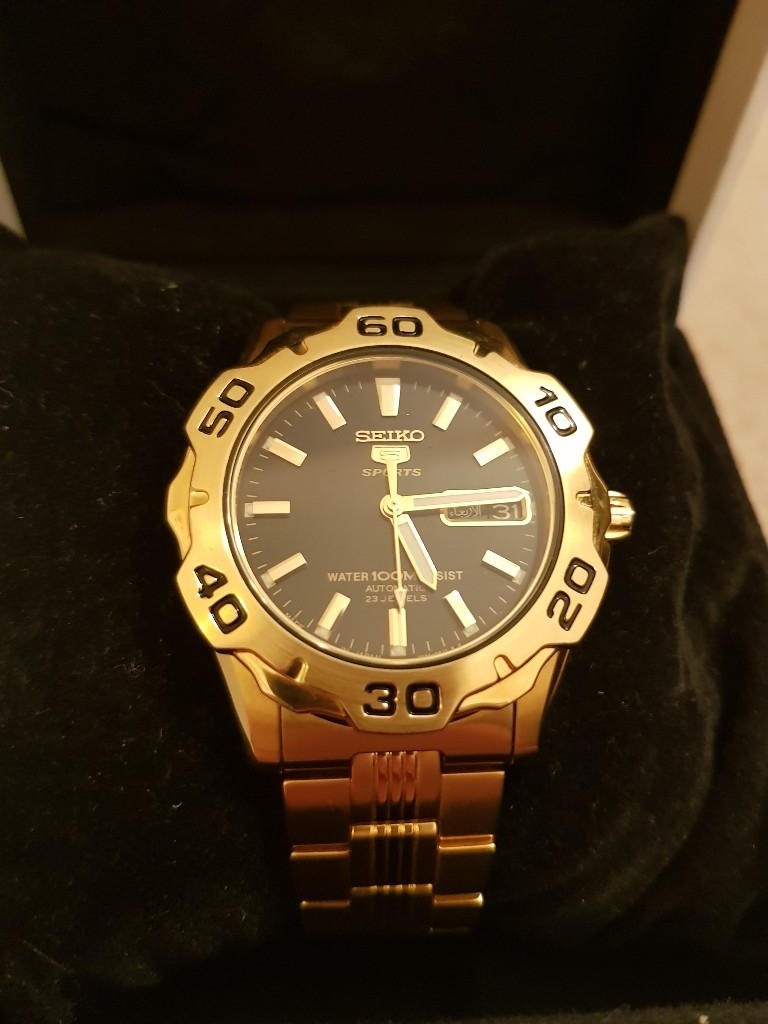 Gold Automatic Seiko 5 Sport Divers Watch in Walsall, West Midlands