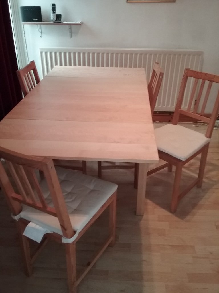 Modern extending dining table with 6 chairs (ikea) | in ...