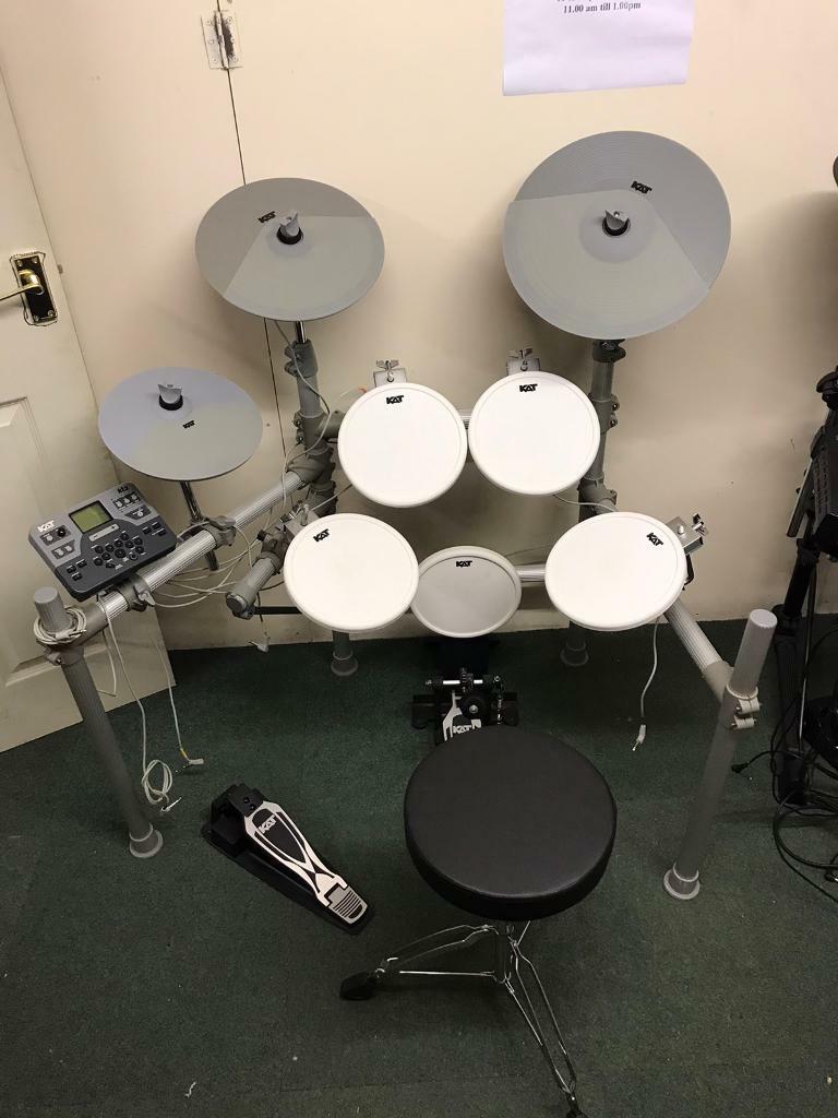 Kat kt2 electronic electric digital drum kit set with stool in Eaton