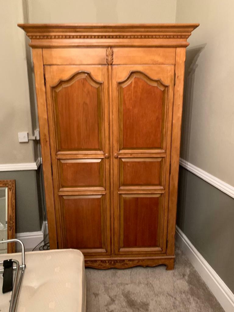 Large wardrobe, bedside table , two side tables and chest of drawers