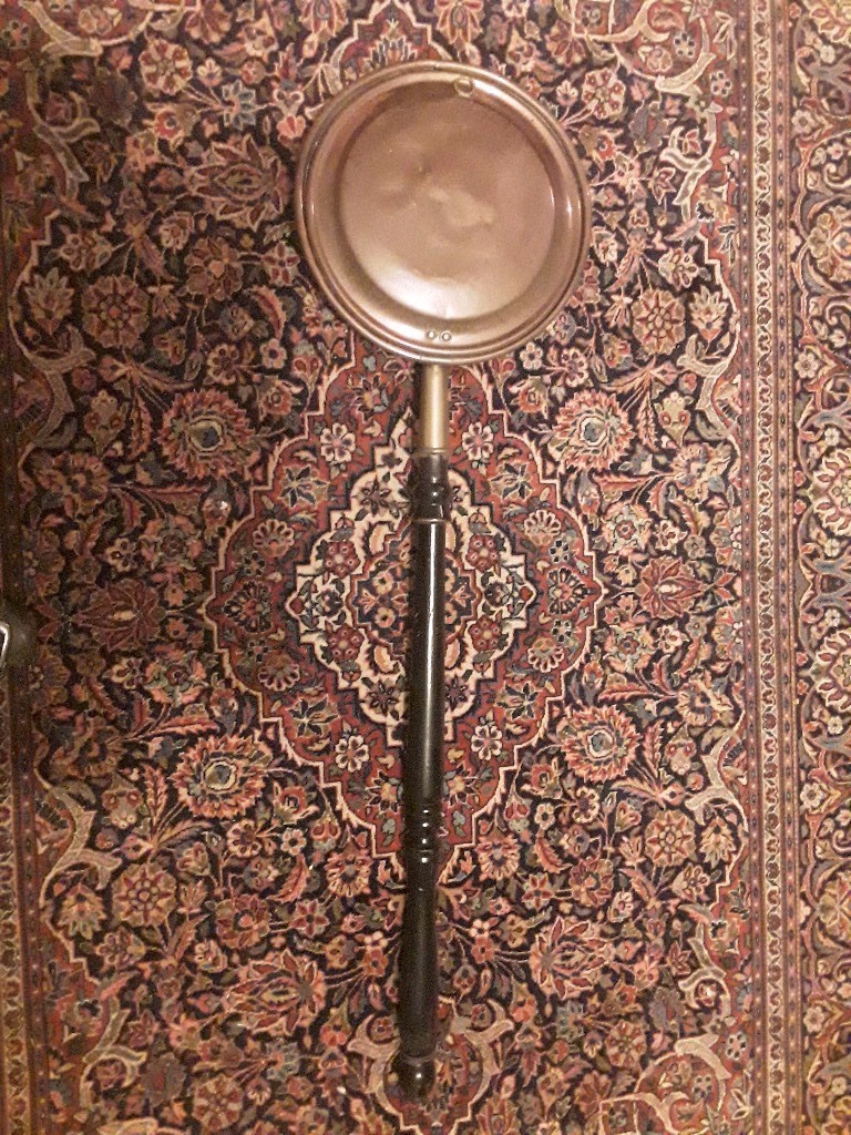 Antique Bed Warmer / Copper & Brass / Hot Water Bed Warmer in