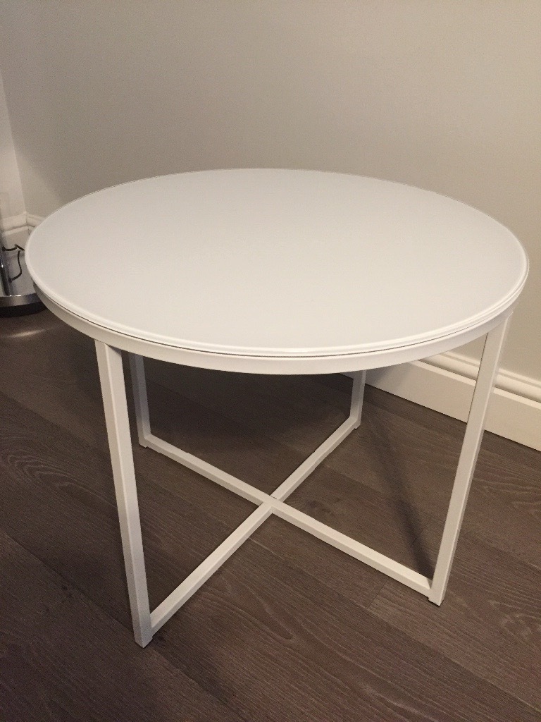 White round metal side table in Hengoed, Caerphilly Gumtree