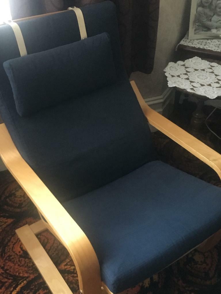 Ikea chair with headrest and footstool. in Poole, Dorset Gumtree