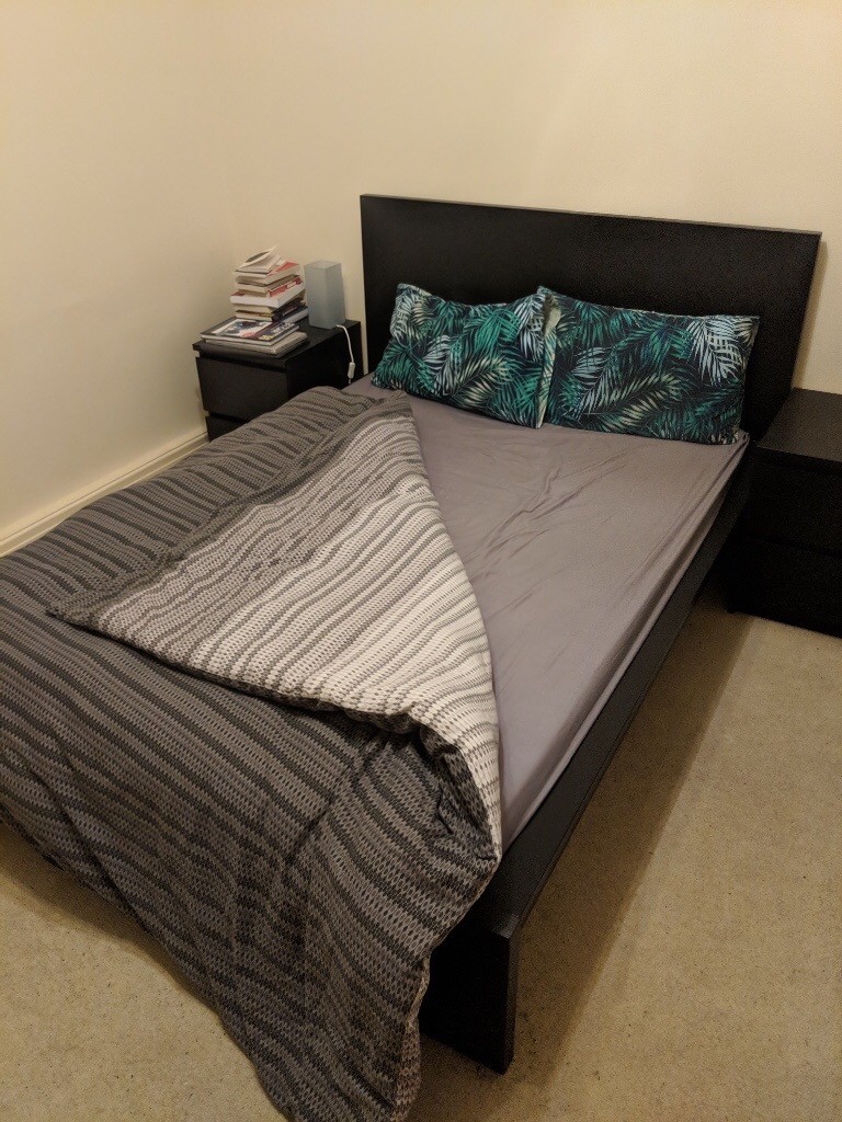 Ikea MALM Double Size Bed with Memory Foam Mattress in Northampton