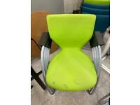 Set of 4 Green/Black/Blue Orangebox X10-CA Home Office Chairs Slough