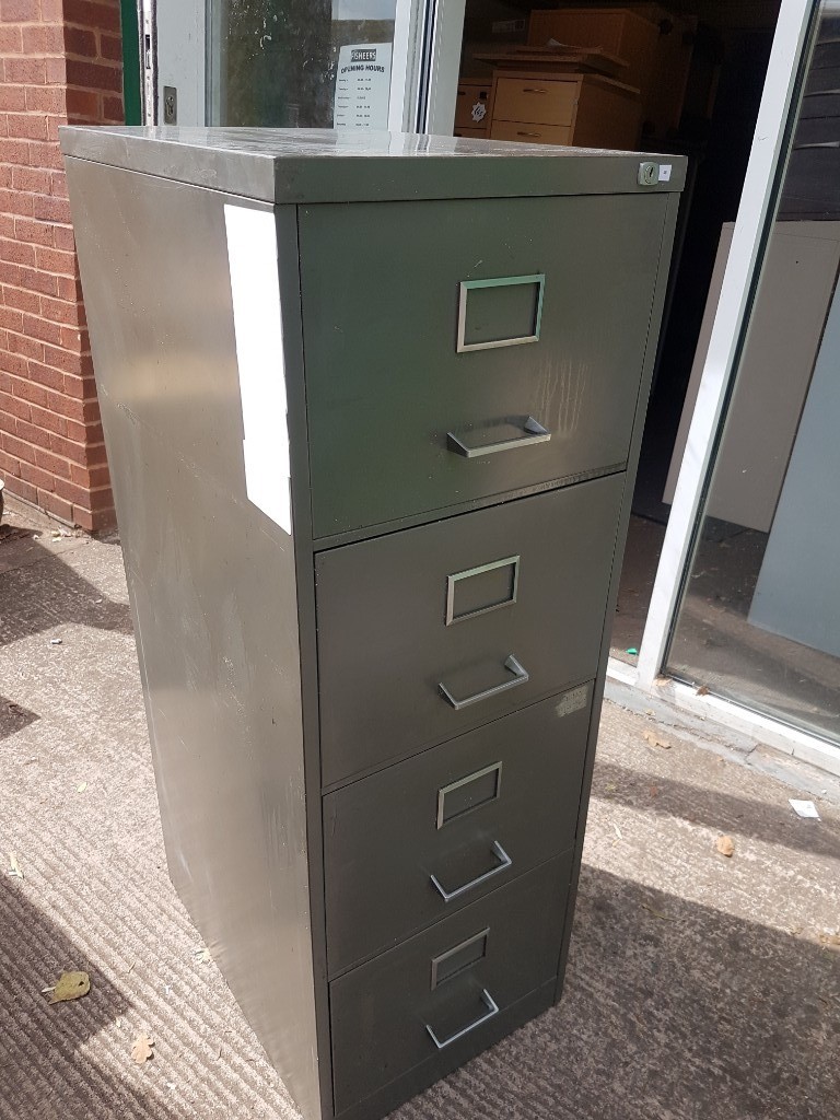 4 Drawer Metal Filing Cabinet Older Vintage Style 4 Drawer Filing