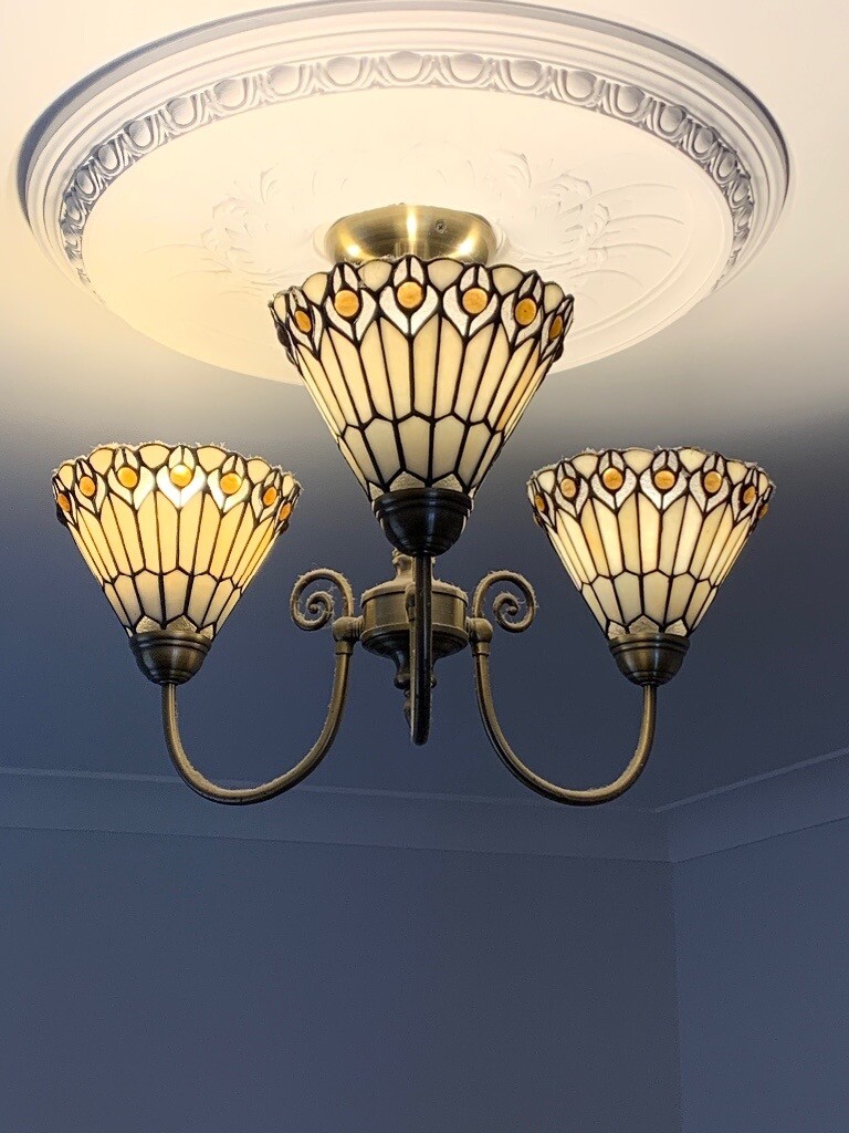 Tiffany Ceiling Light And Matching Table Lamp In Neath Neath Port