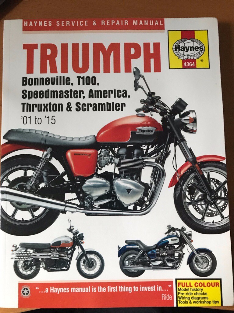 Haynes manual for Triumph twins 2001-2015
