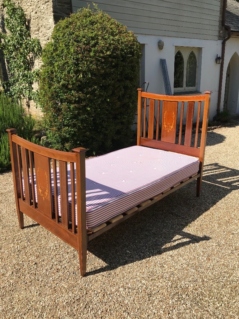 Beautiful Antique Edwardian inlaid bed by Vono in Kingsbridge, Devon