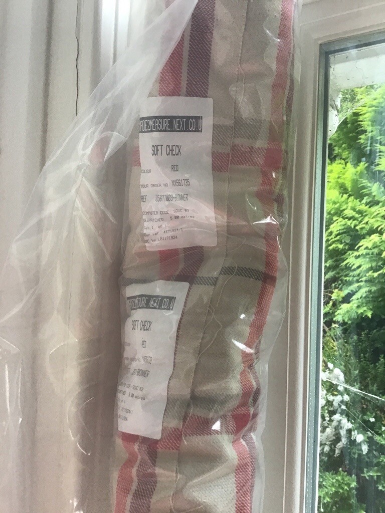 Unopened Roll Of 5x 1 7metres Curtain Fabric From Next In Red Soft