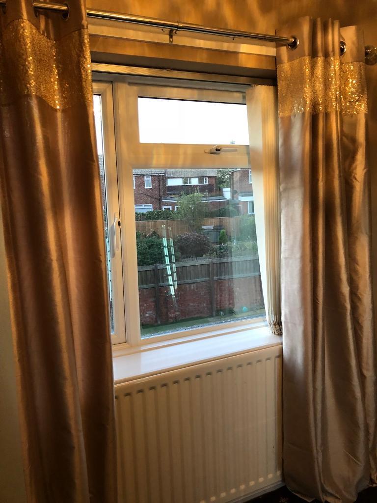Next Home Gold Sequin Curtains 168cm X 229cm In East Boldon