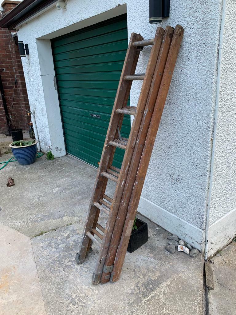 Wooden extension ladder 18 foot. in Larne, County Antrim Gumtree