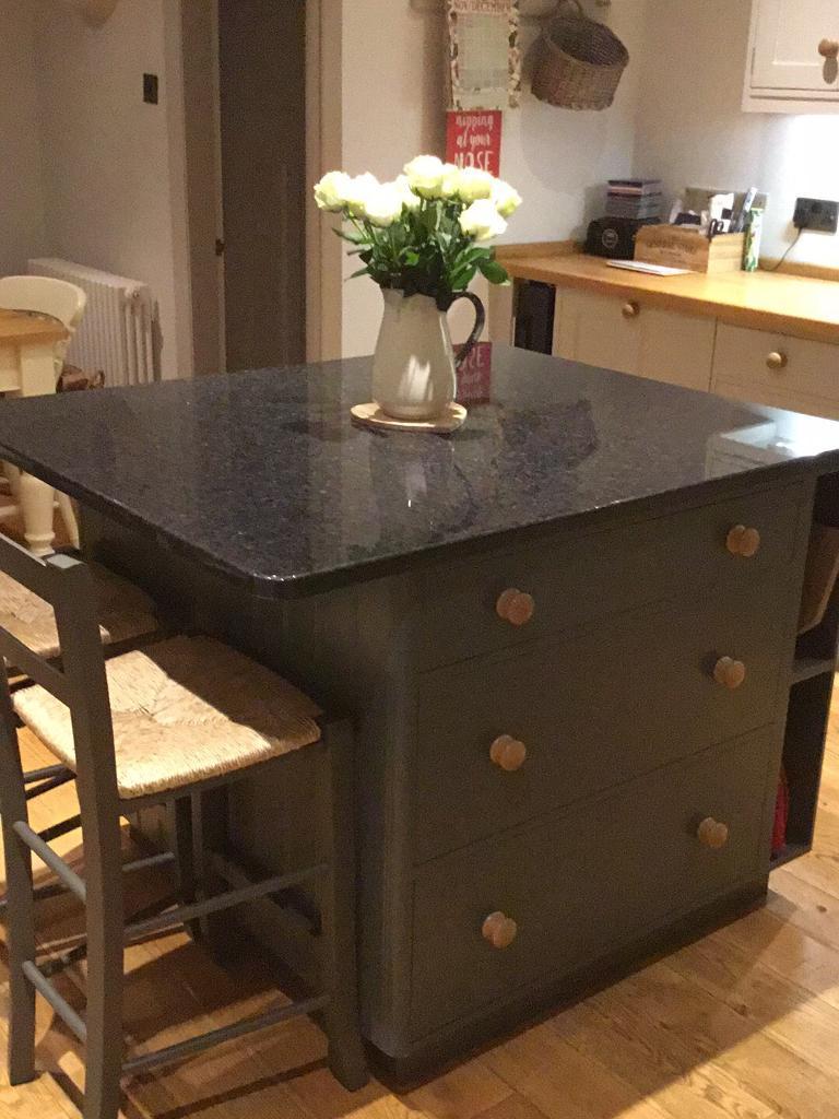 Beautiful Freestanding Kitchen Island Solid Wood And Granite In