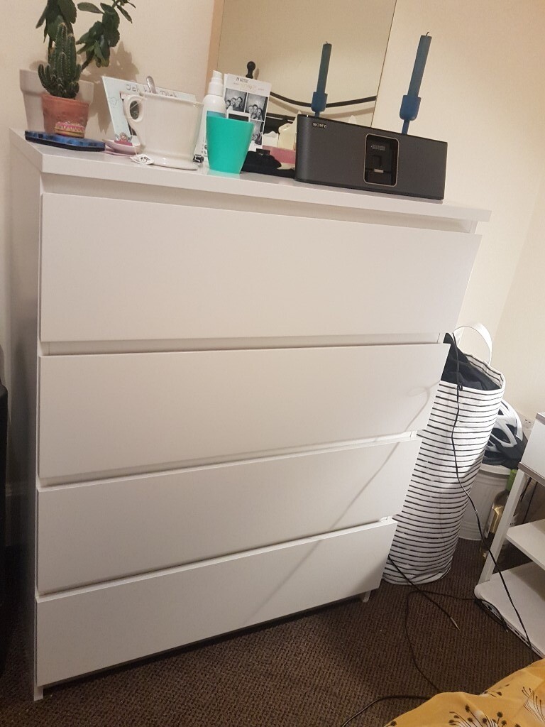 MALM Ikea Drawers White 4 Drawers in Haymarket, Edinburgh Gumtree