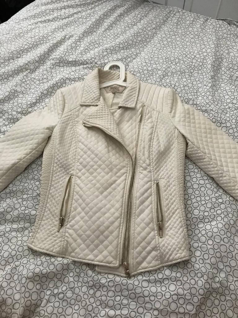 Zara cream leather jacket size 6 in Castlemilk, Glasgow Gumtree