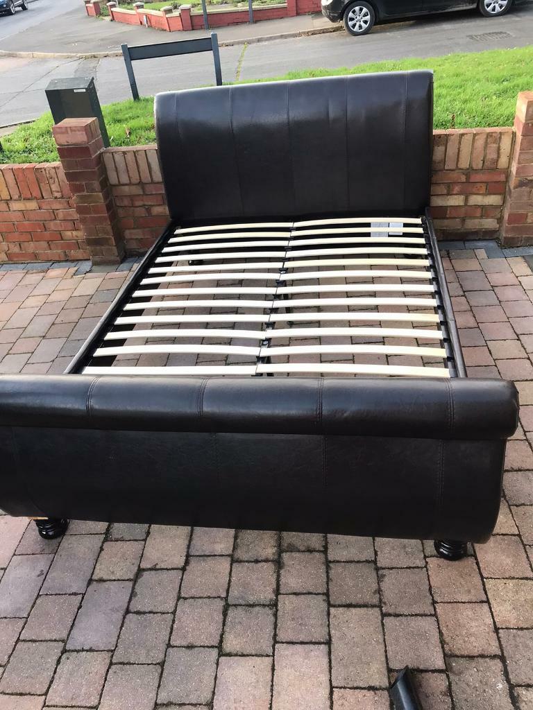 Benson for beds brown leather king size bed frame in Bletchley, Buckinghamshire Gumtree