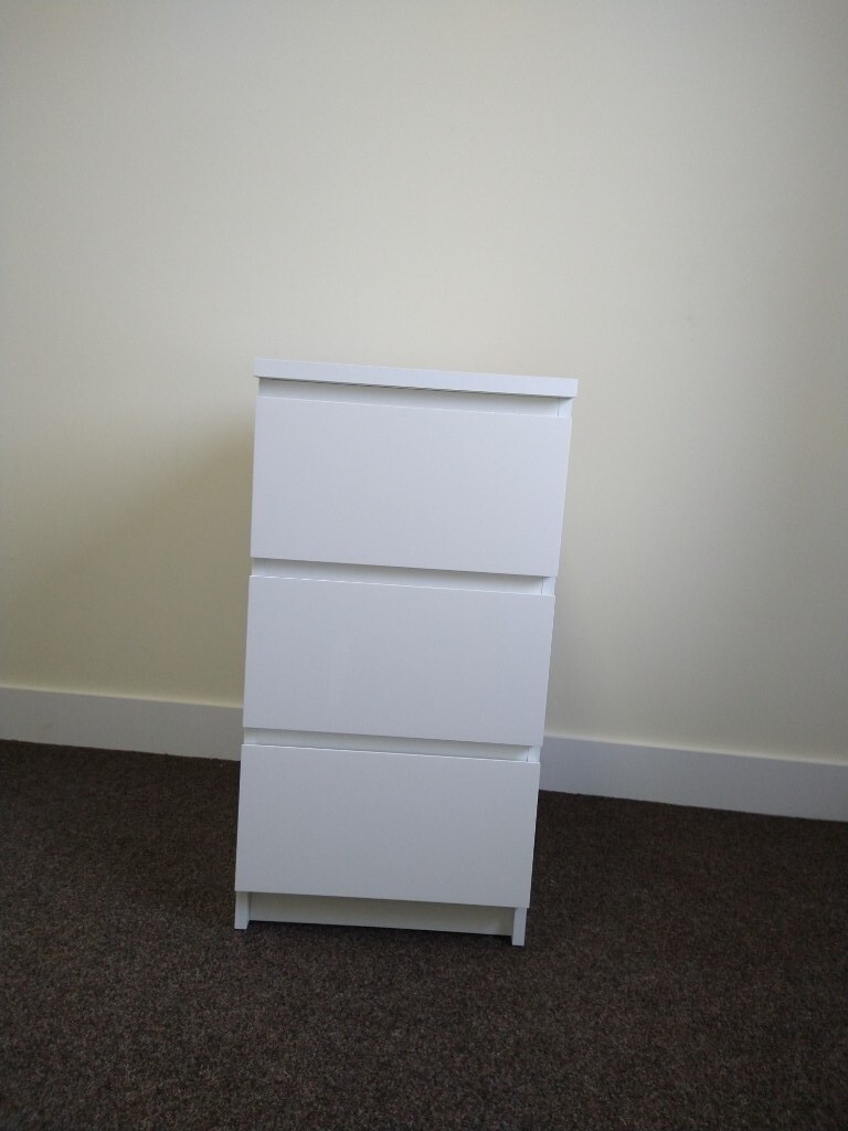 Ikea Malm High Gloss 3 Drawer Chest In Midsomer Norton