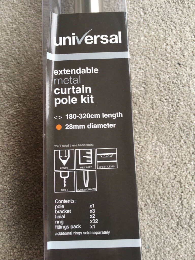 Curtain Pole Extendable Up To 320 Cm Brand New In Sherborne