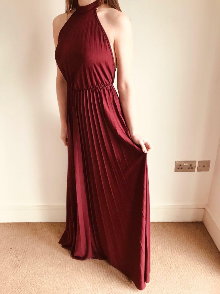 asos burgundy bridesmaid dress