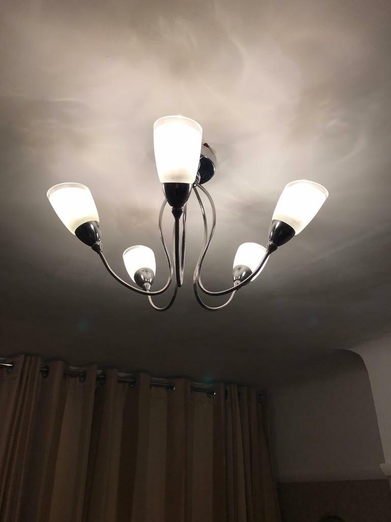 Wickes Chrome And Glass 5 Arm Ceiling Light In Southampton