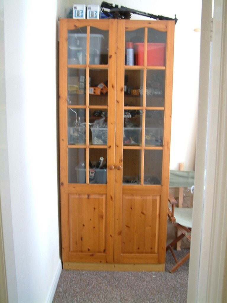 Glazed Pine Wardrobe Storage Unit Moving House Sale In