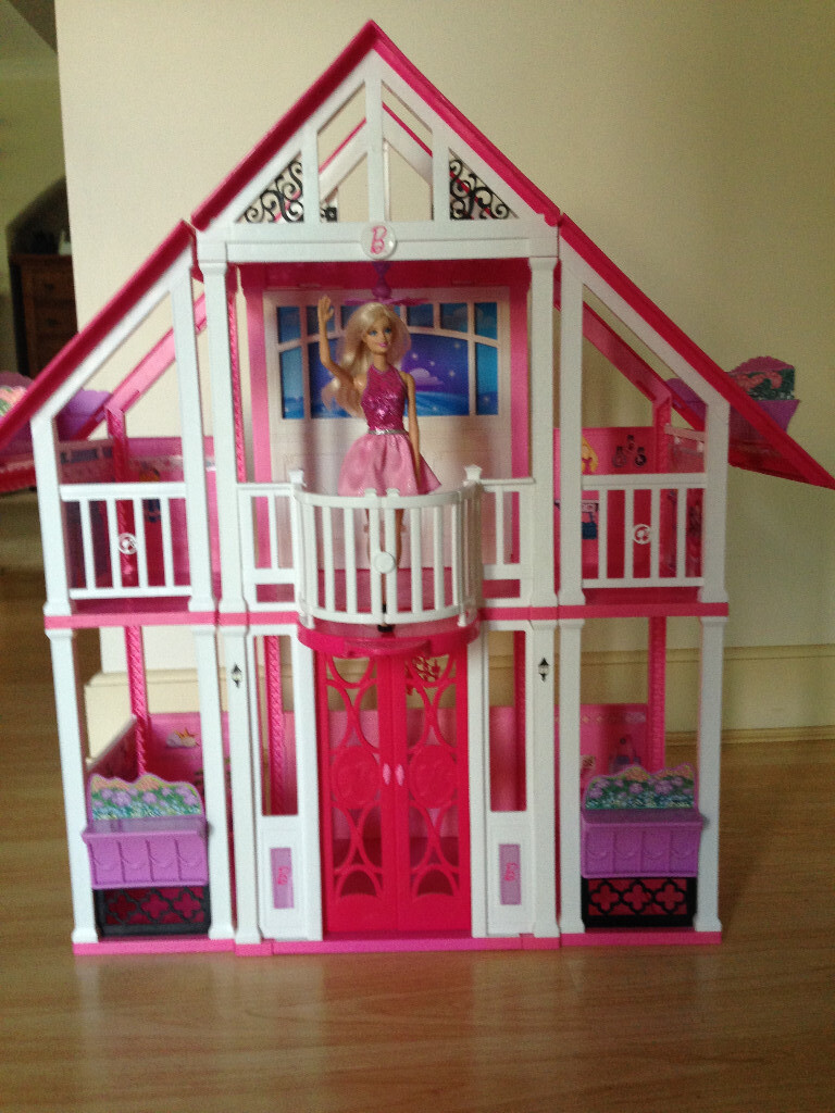 Barbie Doll Dream House 3 Storey Play Set With Elevator and Furniture