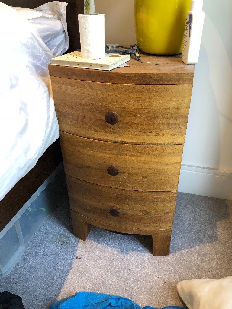 Adventures In Furniture Designer Caspian Oak Bedside Cabinet