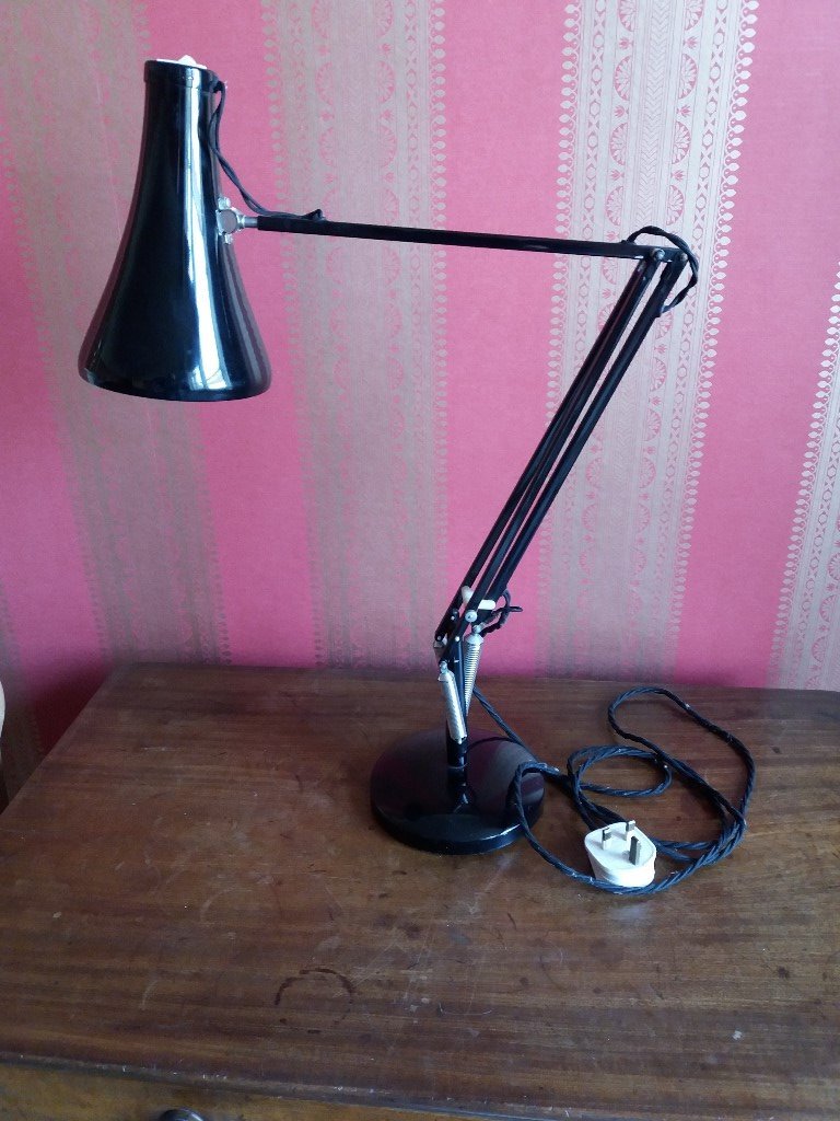 Vintage Herbert Terry Model 75 Anglepoise Lamp in Black Desk Office