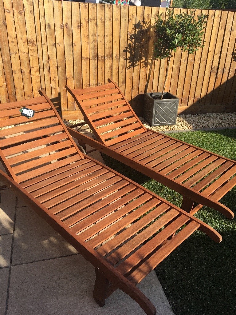 Two Wooden Sun loungers in Bassaleg, Newport Gumtree