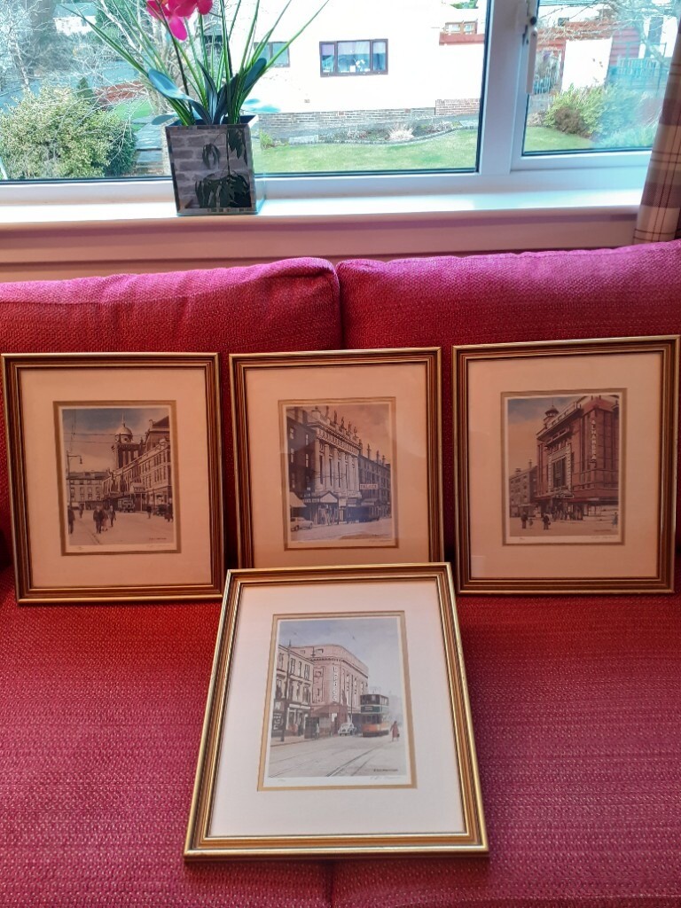 SET OF 4 SIGNED PETER MERRIMAN GLASGOW THEATRE PRINTS in Cumbernauld