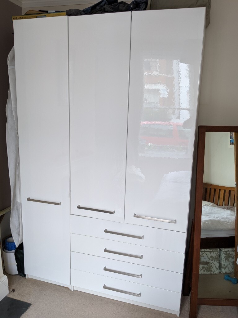 IKEA Wardrobe White Gloss Wardrobe and Drawers in Wimbledon, London