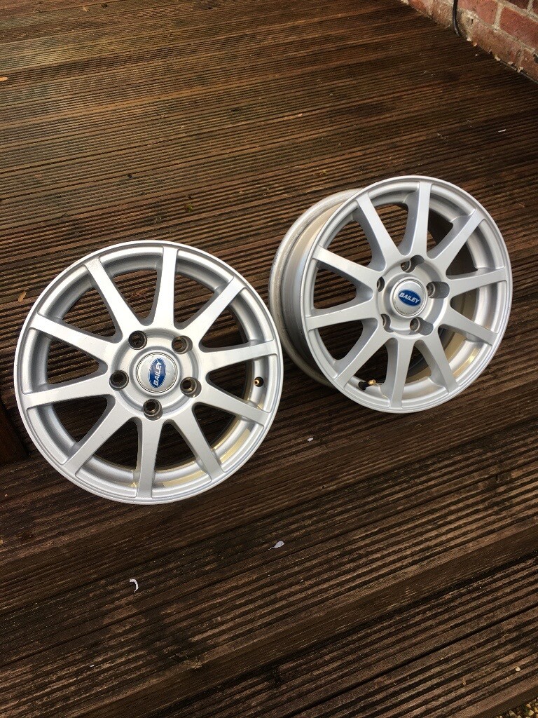 Bailey 14inch Caravan alloy wheels x2 New In superb condition Look