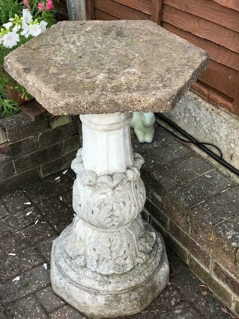 Very large ornate concrete plant pot stand/bird table/ bath. | in
