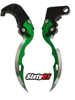 Kawasaki ZX6R Levers 2019-2021 2022 2023 2024 Brake Clutch Green Blade Set ZX 6R
