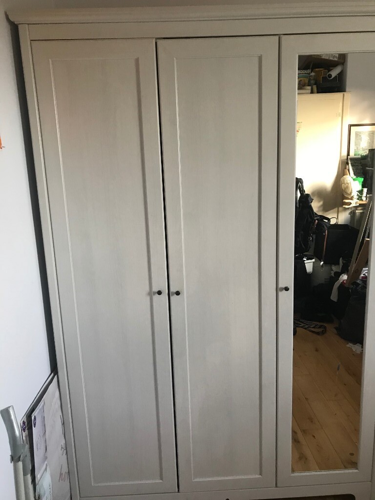 White Ikea 3 Door Wardrobe In Clydebank West Dunbartonshire