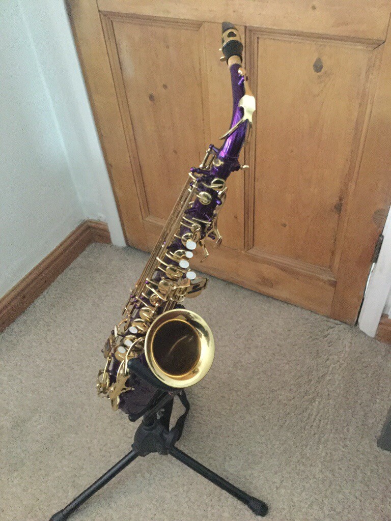 SOLD ! Beautiful Purple Alto Saxophone. As new. Only used a few times