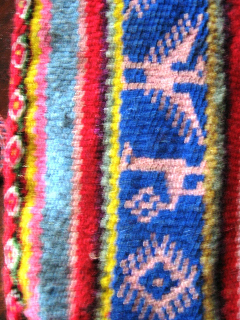 Antique Chuspas Coca Leaf Woven Pouch c. Early 1900s Bought in Bolivia 1975