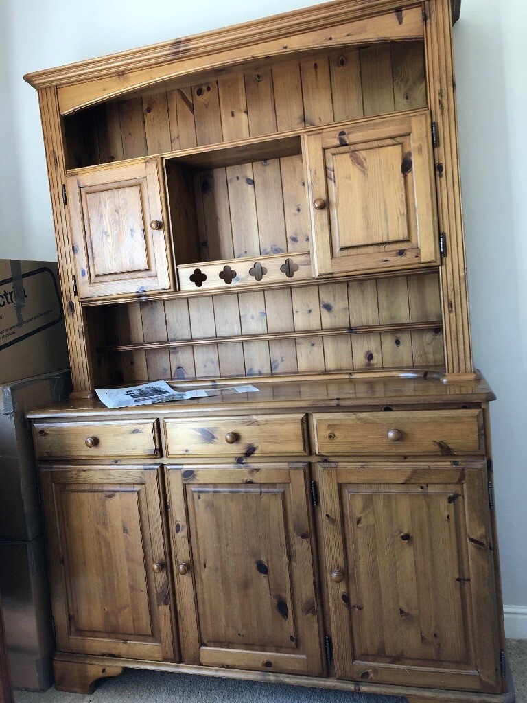 Ducal Pine Dresser unit, 3 door version with shelving and cupboards