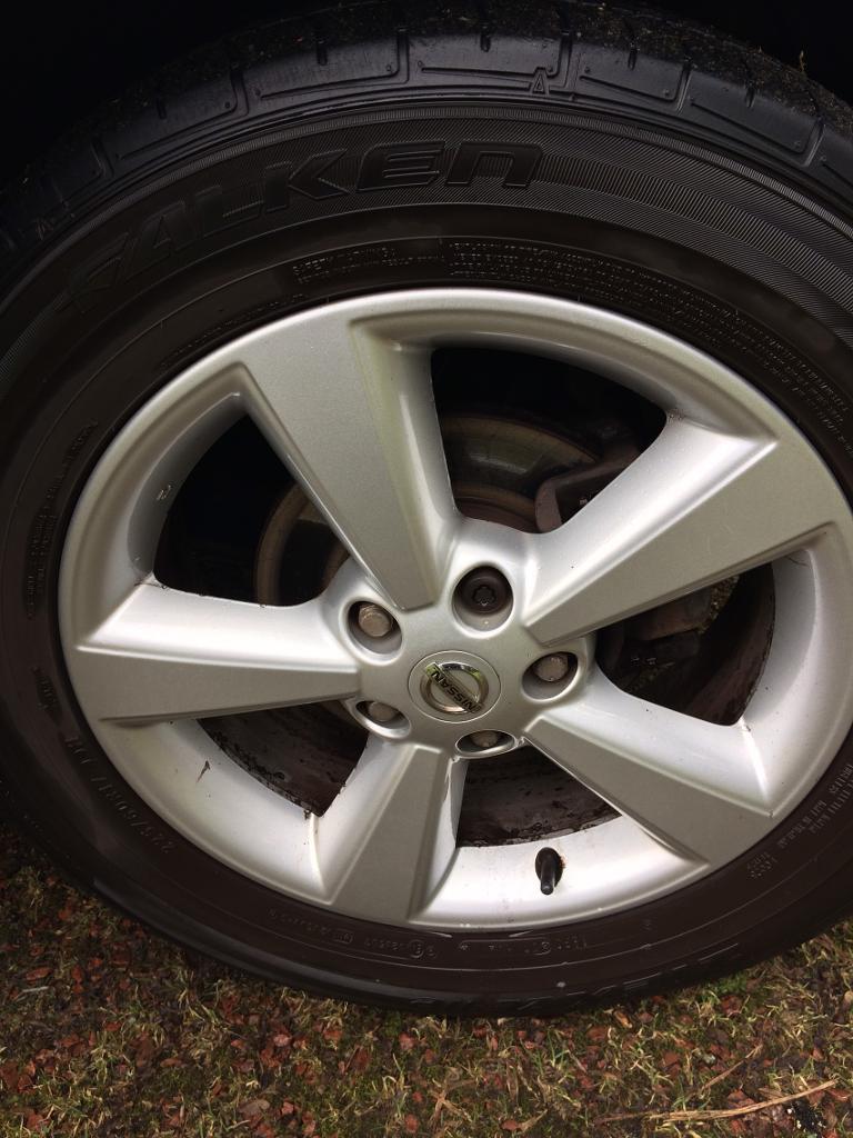 Nissan qashqai 17 inch alloy wheels and tyres 5x114.3 Toyota etc in Largs, North Ayrshire
