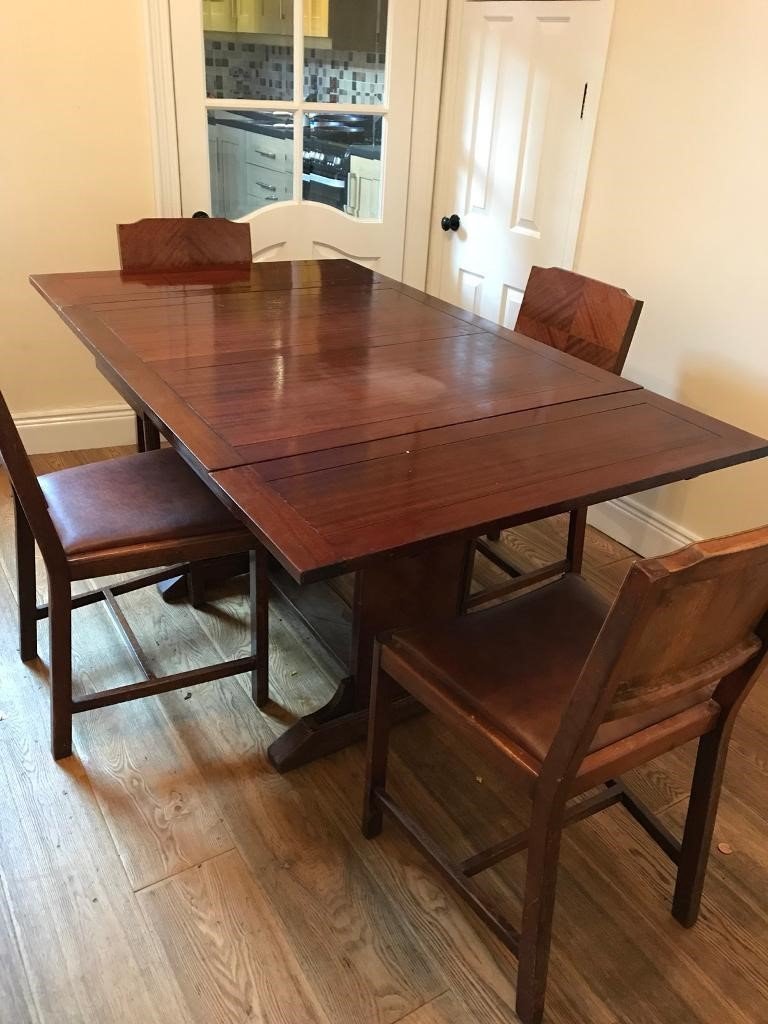 Stylish Wooden Dining Table ( 152cm x 92cm) and 4 Matching Chairs | in