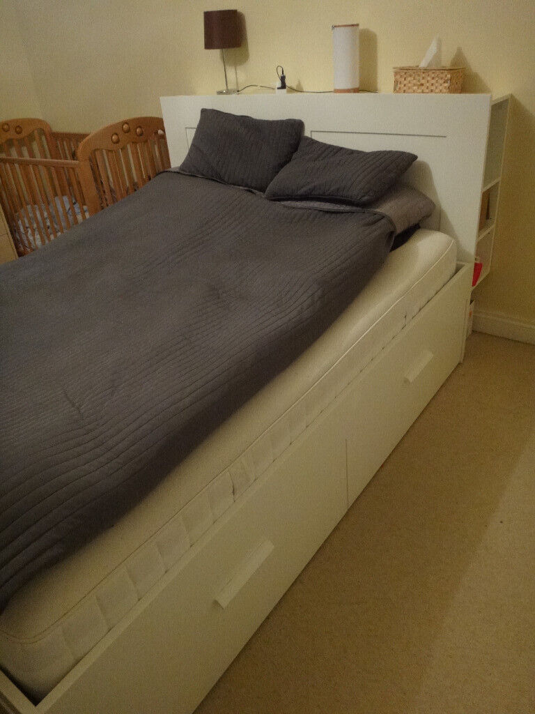 King size IKEA bed frame with storage and headboard | in Moira, County