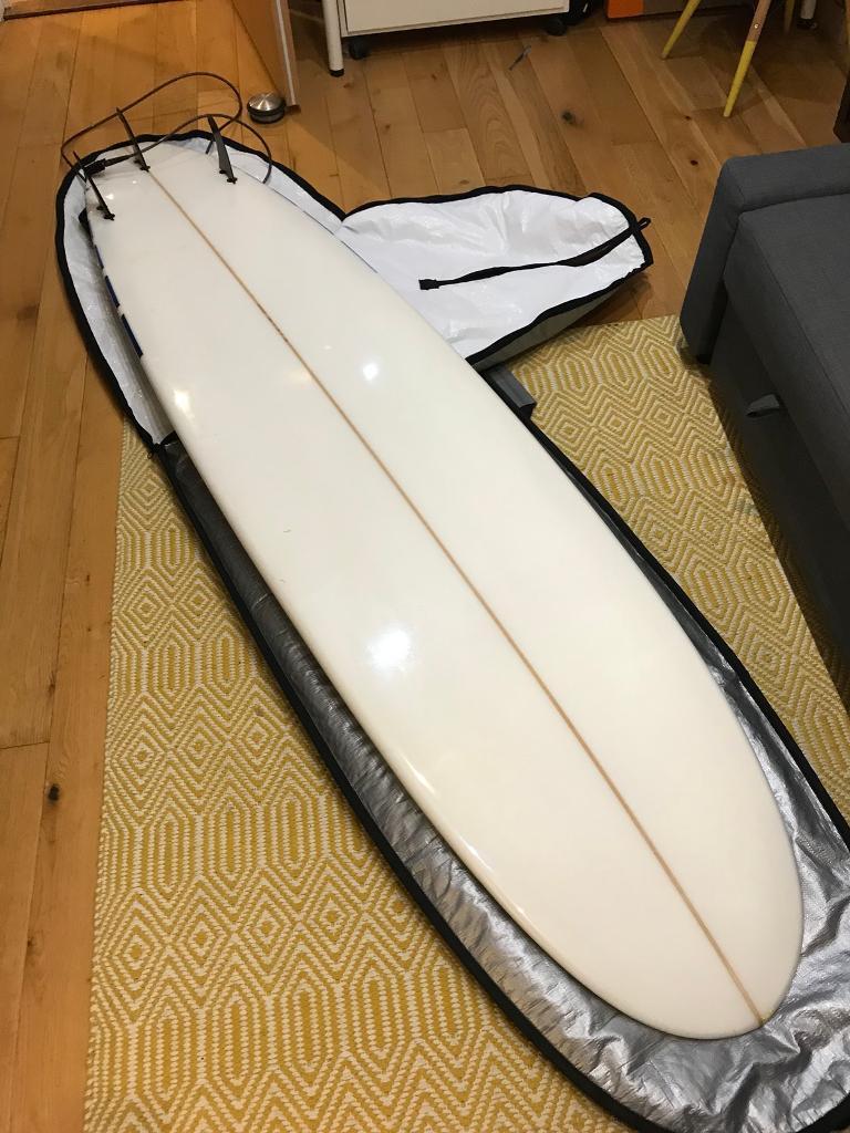 Blue Dot 9ft Surfboard with padded bag and leash (VGC) ( Surf Board ) in Beckenham, London