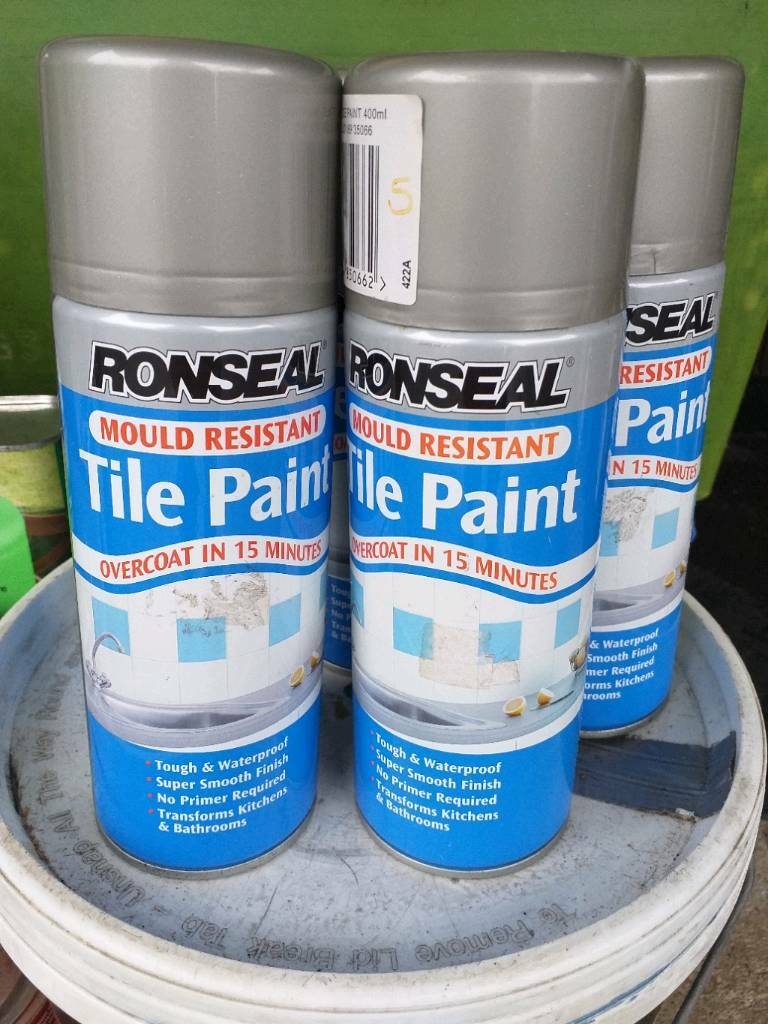 Ronseal silver spray tile paint 500ml in Cramlington, Northumberland