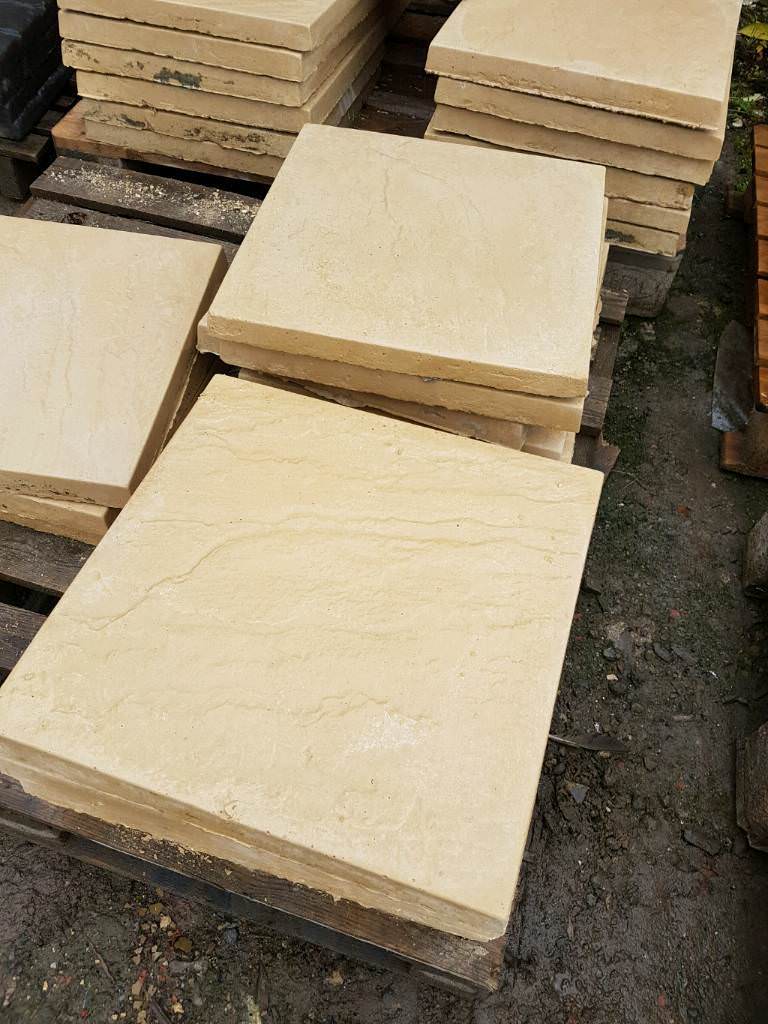 Buff 450x450x38 concrete riven paving slabs in Prudhoe, Northumberland Gumtree