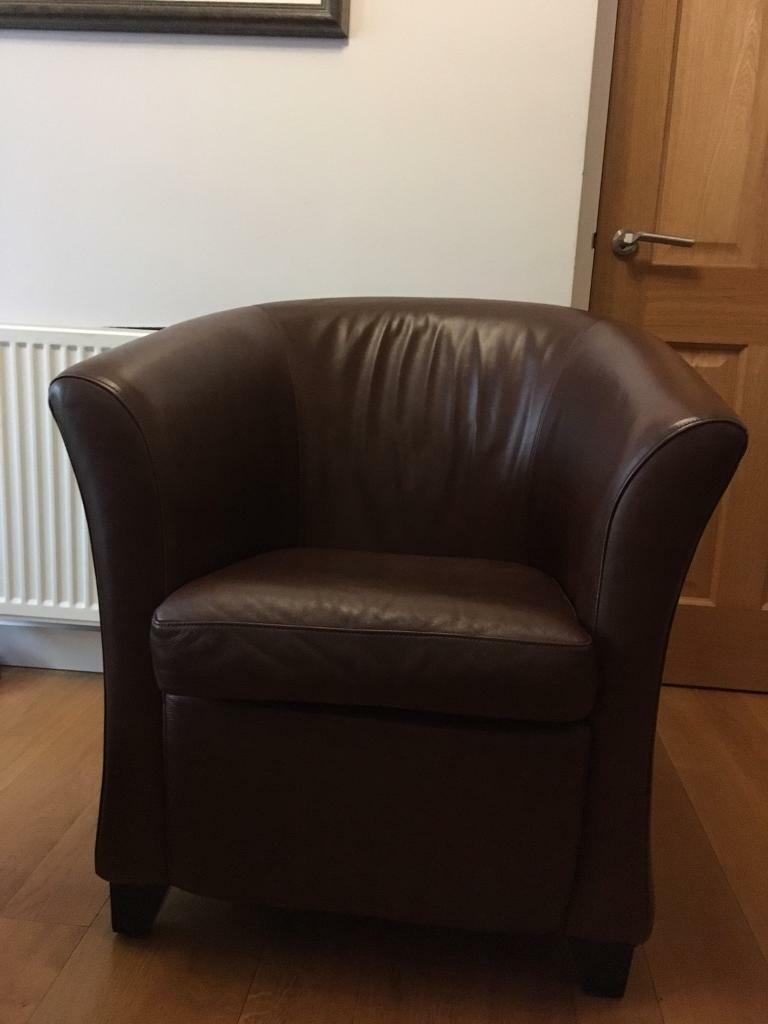 Genuine leather tub arm chair in Old Basing, Hampshire Gumtree