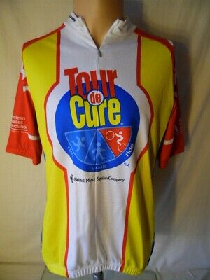 Sugoi Vintage Tour De Cure Bike Bicycle Racing Jersey Yellow Large Canada Made