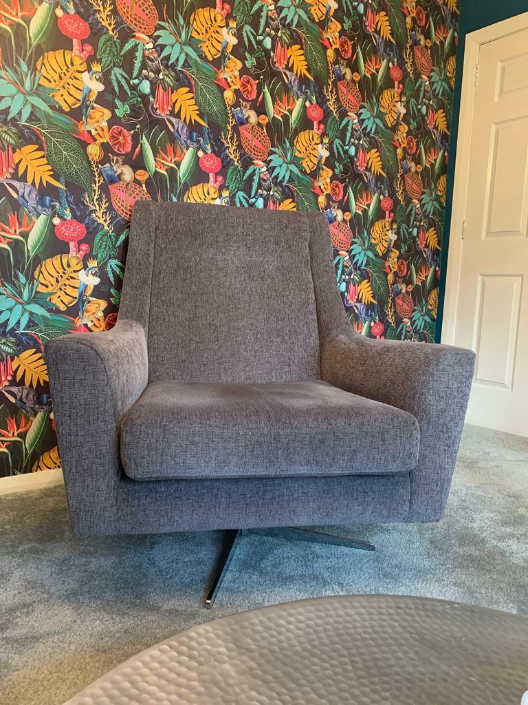 Large spinning grey chair armchair | in Bathgate, West Lothian | Gumtree